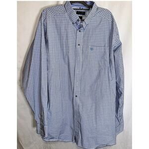 Ariat Pro Series Mens 2XLT Long Sleeve Button Up Check Blue Plaid Western Shirt